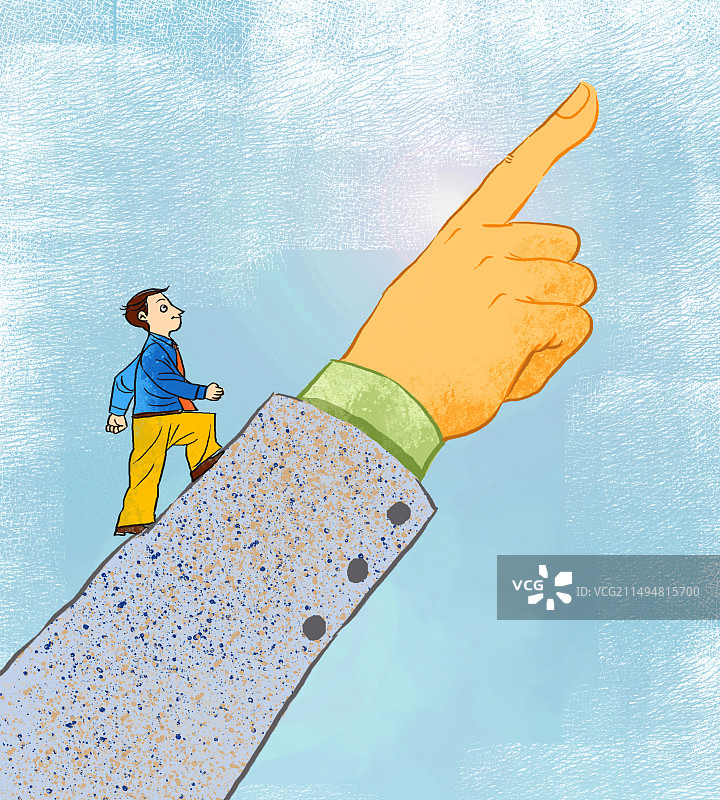 沿着大手领导指挥的方向前进图片素材