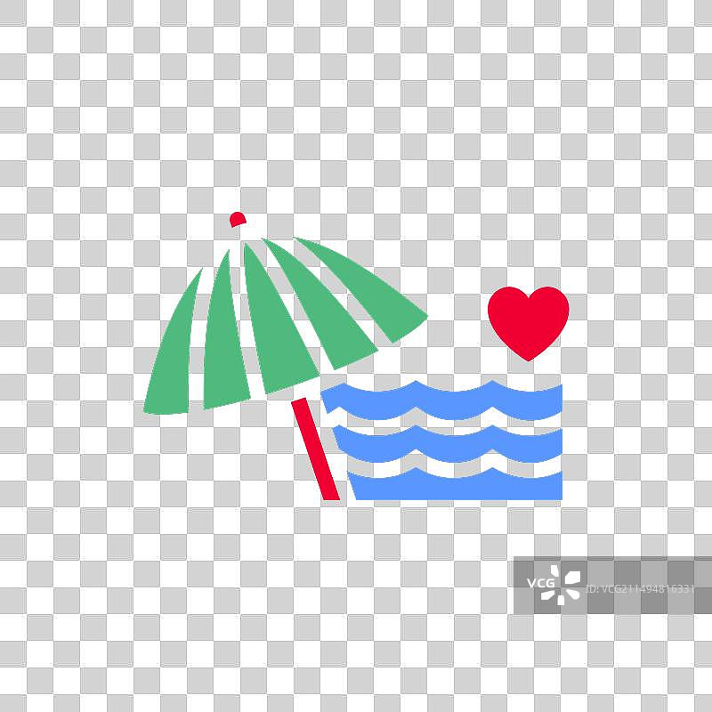 海滩图标或情人节符号图片素材
