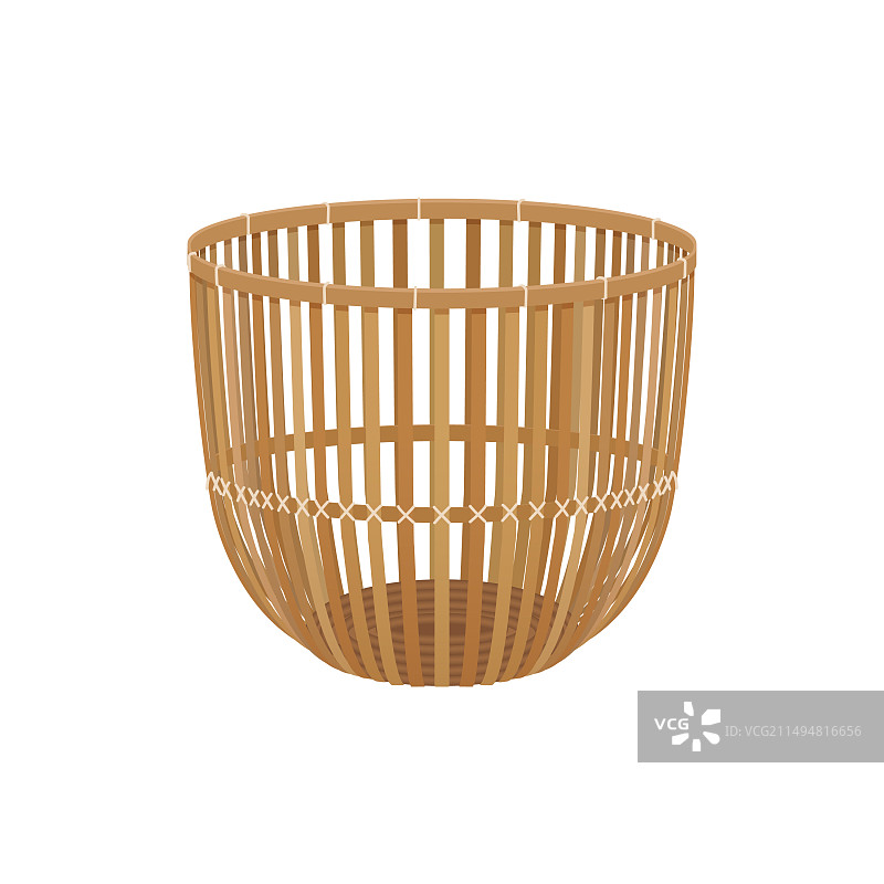 3D空柳条编织篮，带网格纹理图片素材