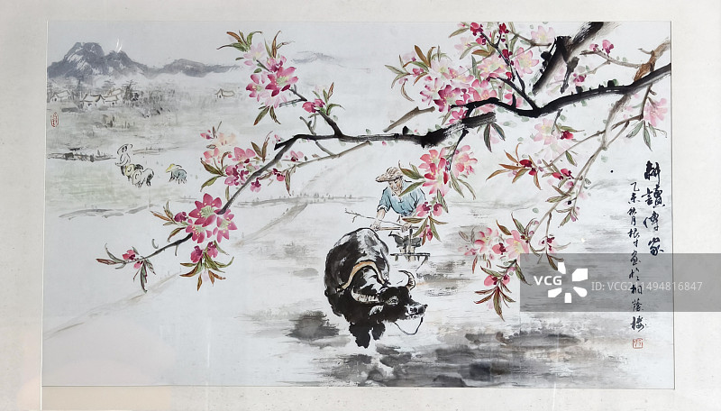 春季农耕图图片素材