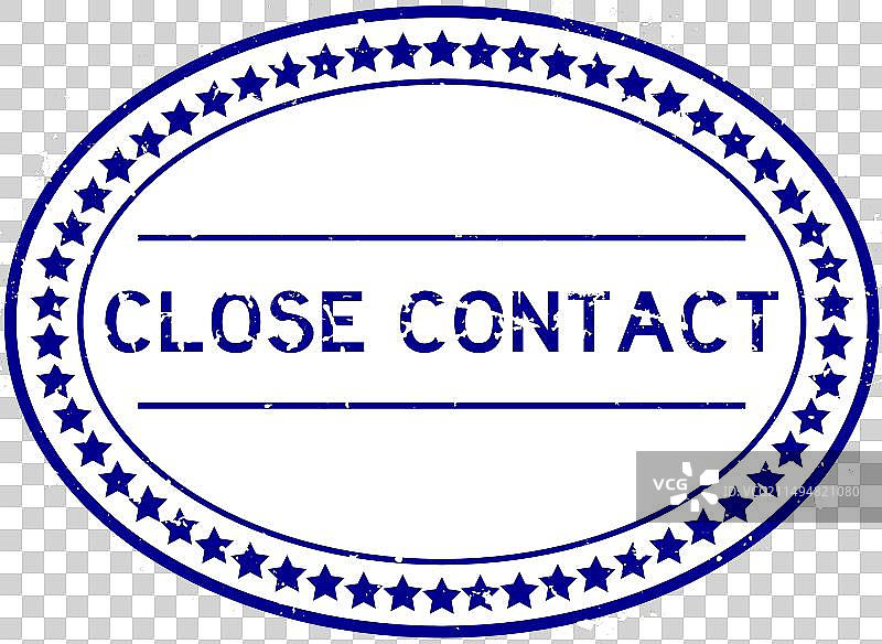 蓝色 Grunge 风格的“密切联系”椭圆形橡胶印章图片素材