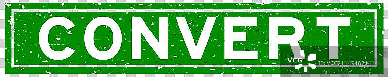 绿色转换字样方形橡胶印章图片素材