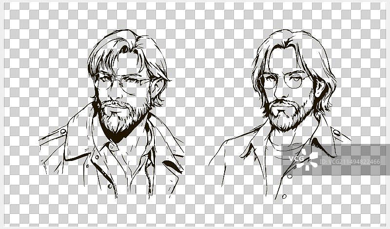 男人头像素描图片素材