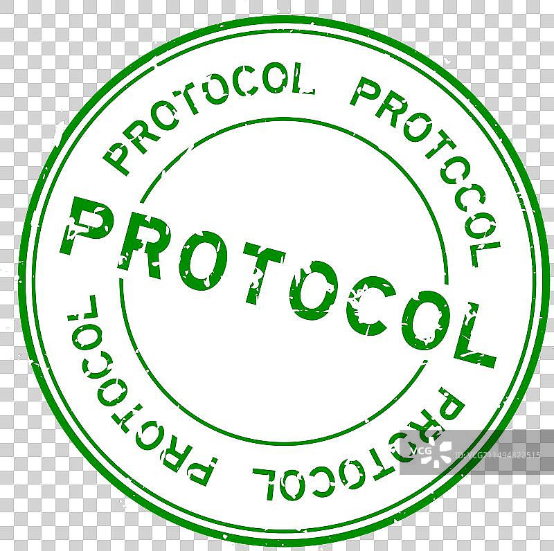 绿色复古风格协议文字圆形橡胶印章图片素材