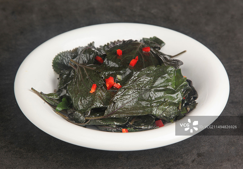 中餐美食-凉拌紫苏叶图片素材