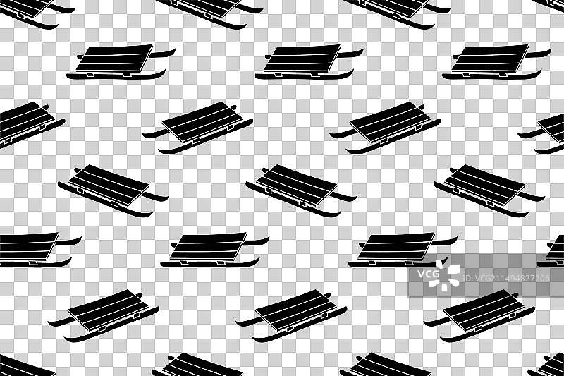 木制雪橇轮廓图案图片素材