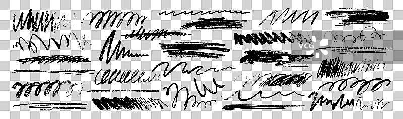 手绘蜡笔涂鸦笔触铅笔曲线图片素材