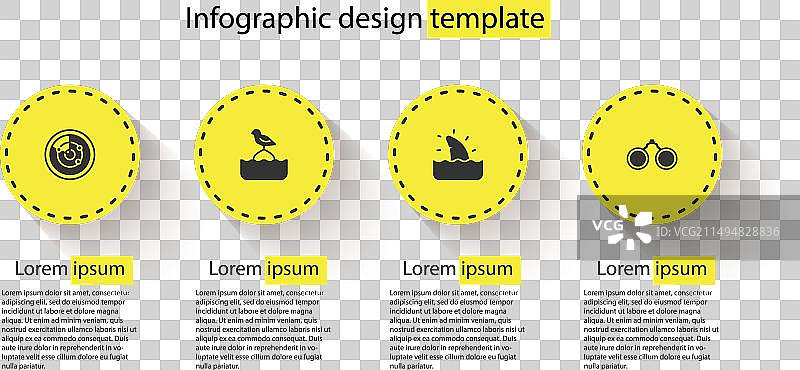 带有目标的雷达、海鸥和鲨鱼图片素材