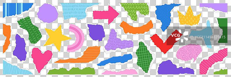 复古风撕裂纸张拼贴艺术图片素材