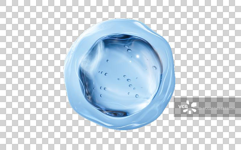 蓝色细胞结构生物科技概念3D渲染图片素材