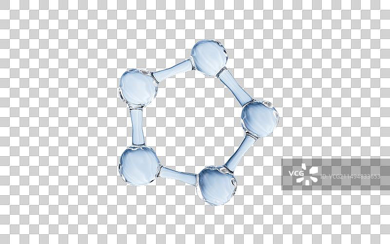 透明分子结构3D渲染图片素材