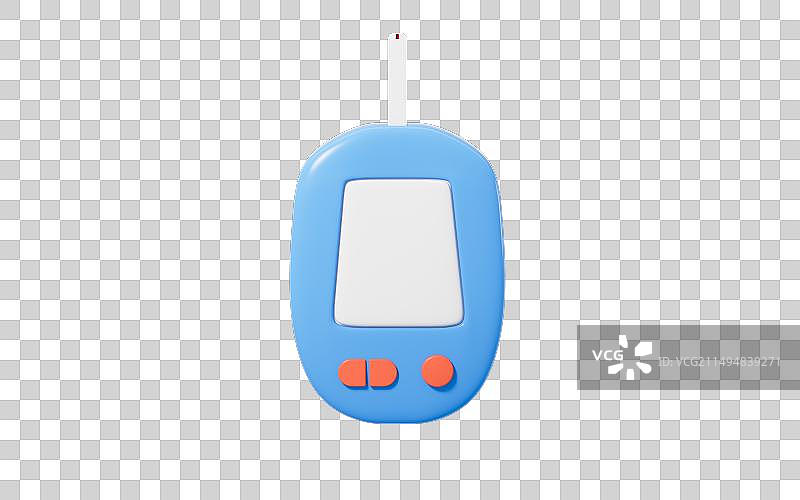 卡通血糖仪血糖监测概念3D渲染图片素材