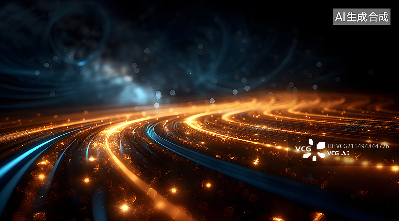 【AI数字艺术】光线光轨科技感图片素材