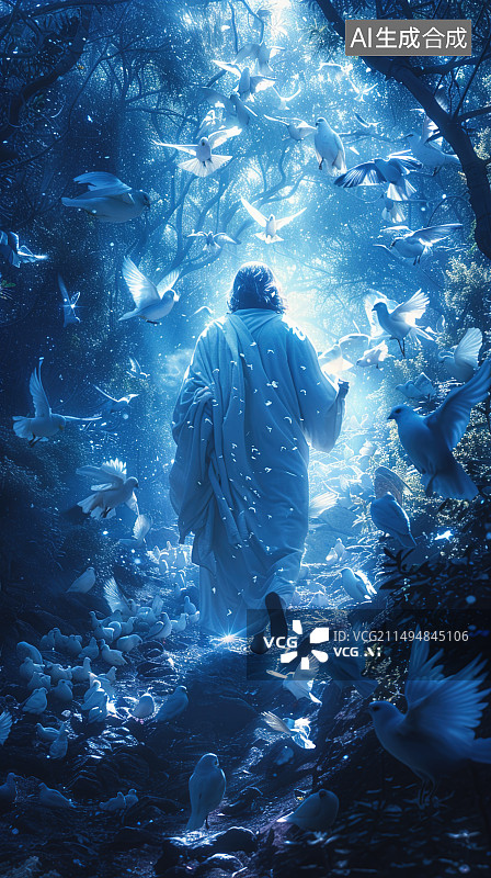 【AI数字艺术】和平鸽 与 人图片素材