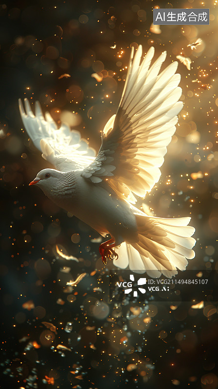 【AI数字艺术】飞翔的和平鸽图片素材