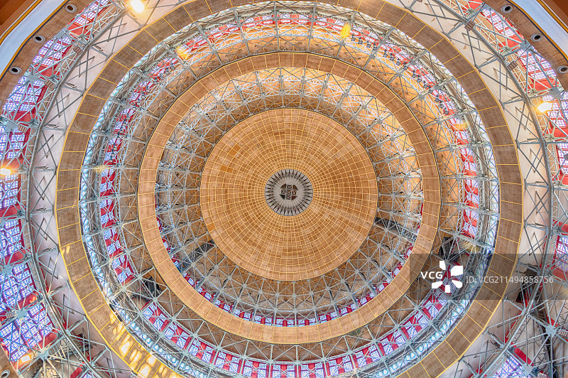 重庆大礼堂内部建筑金色穹顶图片素材