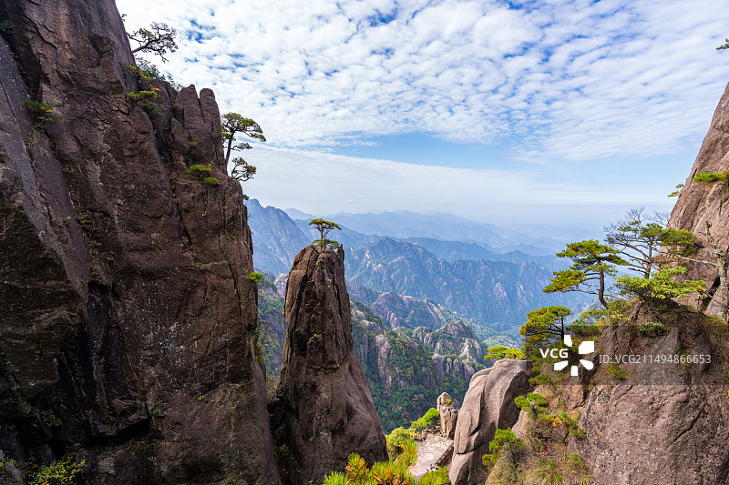 秋日步仙桥图片素材