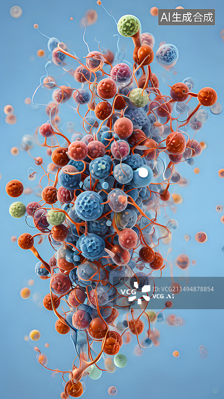 【AI数字艺术】抽象三维病毒概念图像图片素材