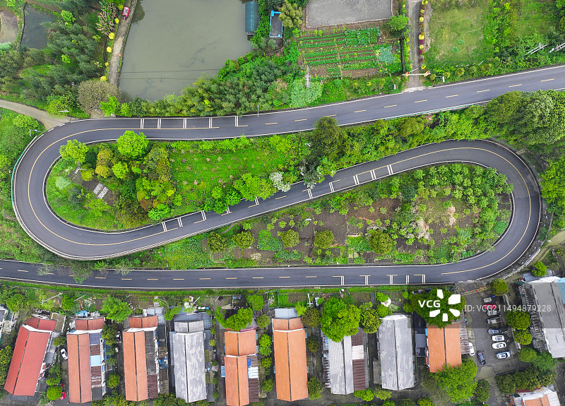 四川省都江堰市蒲虹公路航拍图片素材