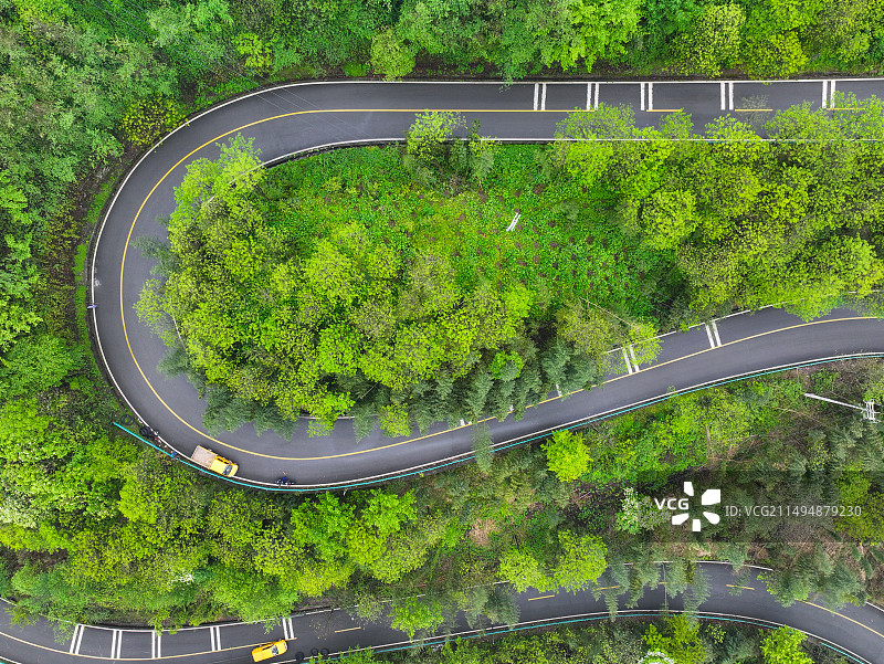 四川省都江堰市蒲虹公路航拍图片素材