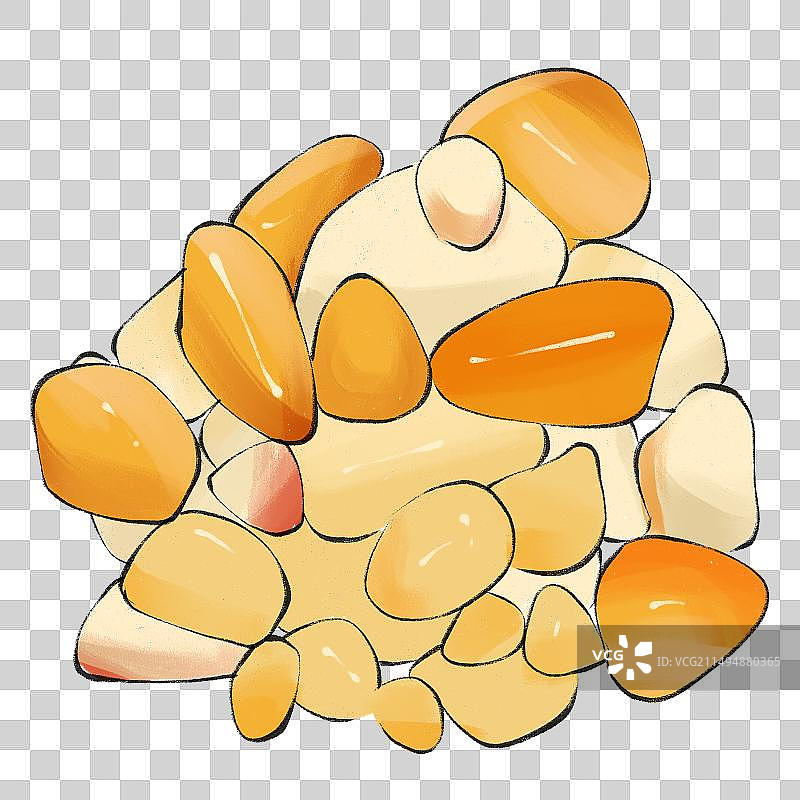 新疆和田玉土特产玉石宝石手绘插画图片素材