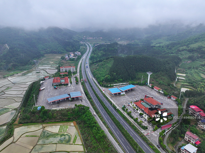 湖南省永州市二广高速阳明山服务区航拍图片素材