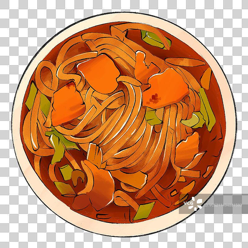 新疆炒米粉土特产特色传统美食插画图片素材