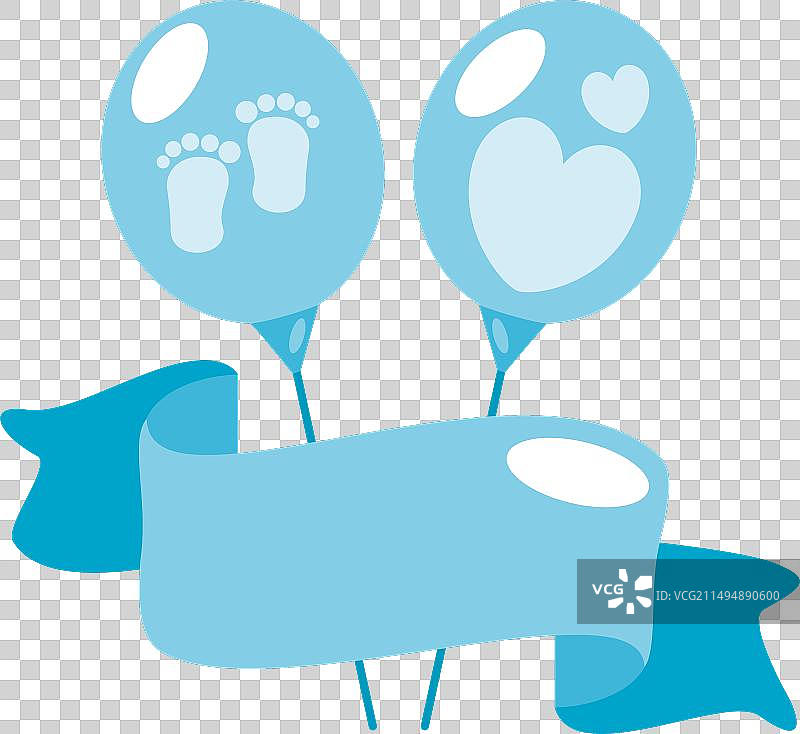 蓝色迎婴派对气球图片素材