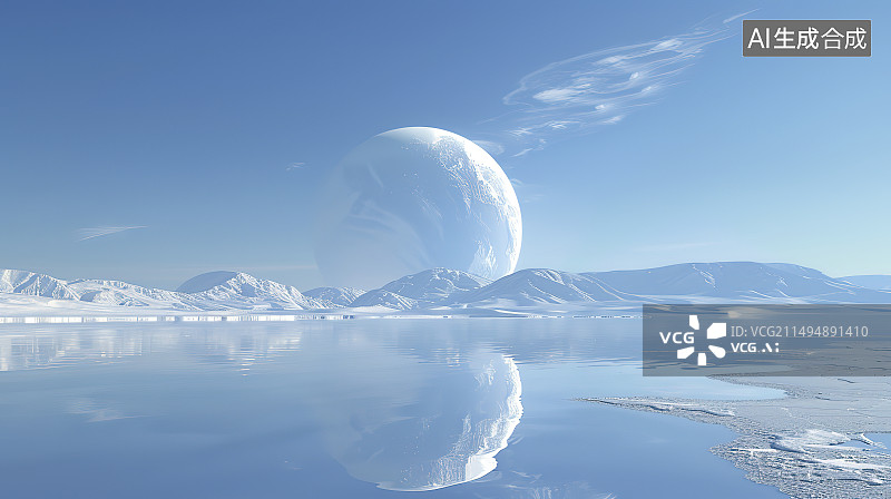 【AI数字艺术】上的冰山和浮冰图片素材