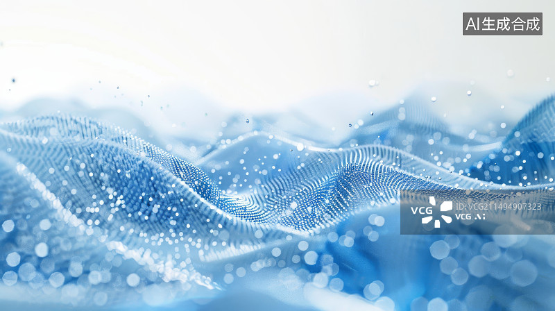 【AI数字艺术】蓝色粒子线条抽象背景图片素材