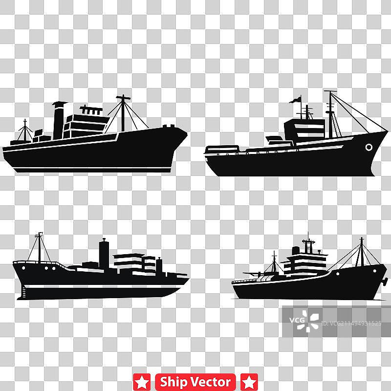 永恒的古代水手船只剪影图片素材