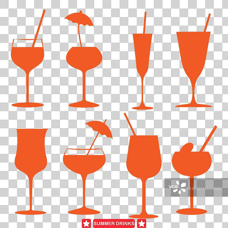 清凉夏日风情剪影图片素材