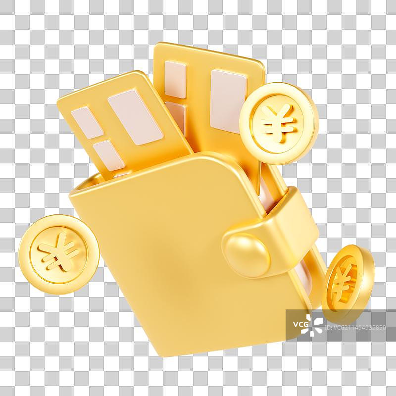 3D立体钱包银行卡金币付款金融元素图片素材