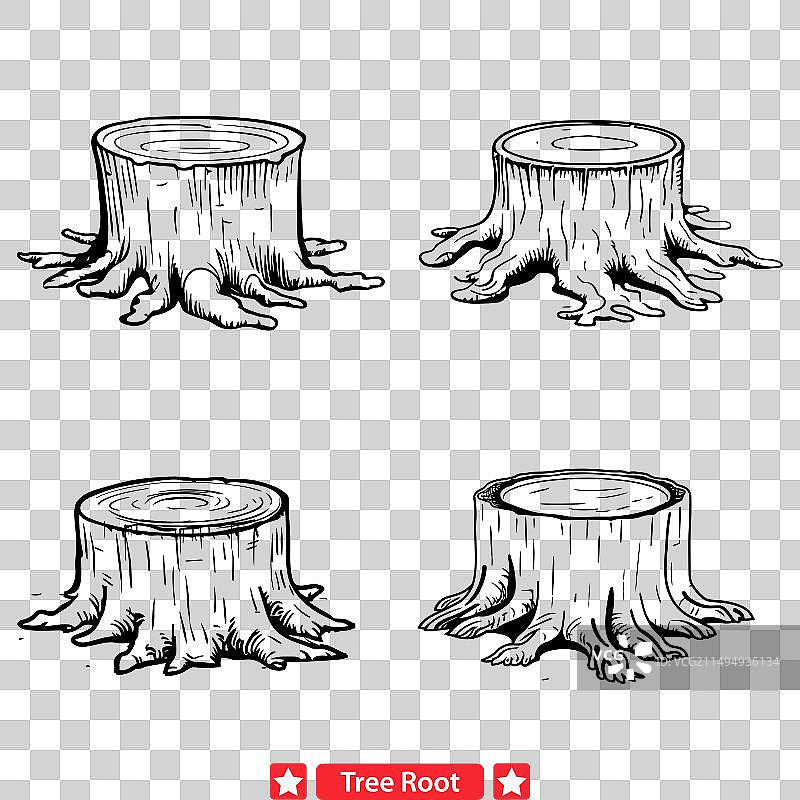 飘渺的树根轮廓带来有机感图片素材