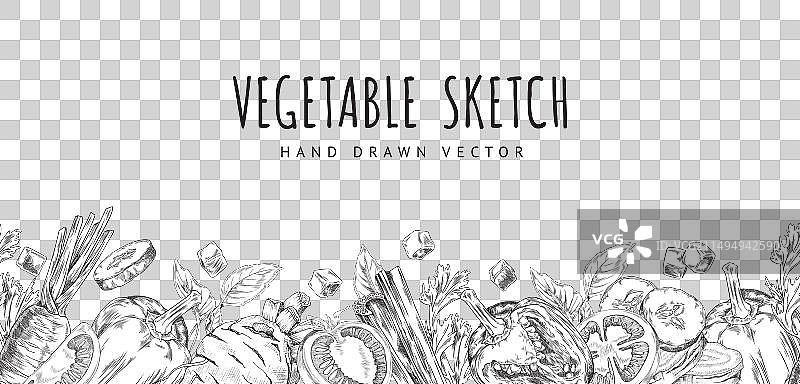 蔬菜素描合集图片素材