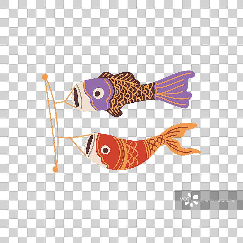 鲤鱼旗护身符双鲤鱼旗图片素材