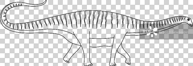 迷惑龙涂色页可爱扁平恐龙图片素材