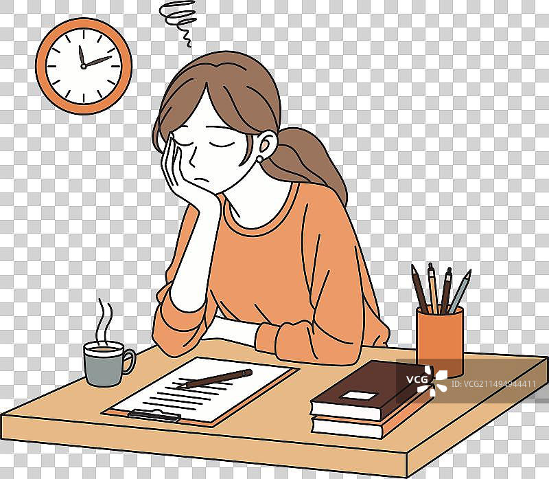 压力过劳概念：年轻人压力大图片素材