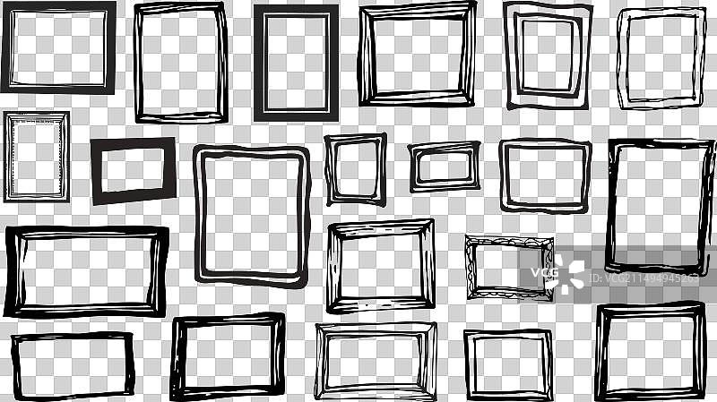 黑色涂鸦边框装饰背景图片素材