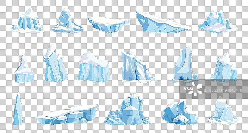 冰山图标：孤立的北极冰山图片素材