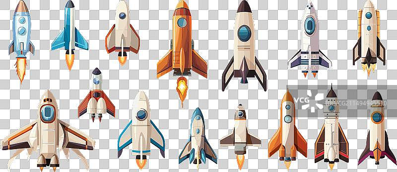 卡通航天飞机和火箭图片素材