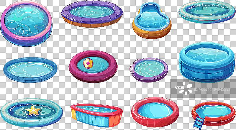 橡胶水池卡通泳池配件图片素材