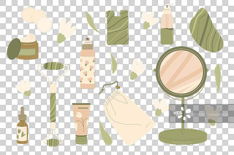 使用玉石工具进行刮痧美容护理图片素材