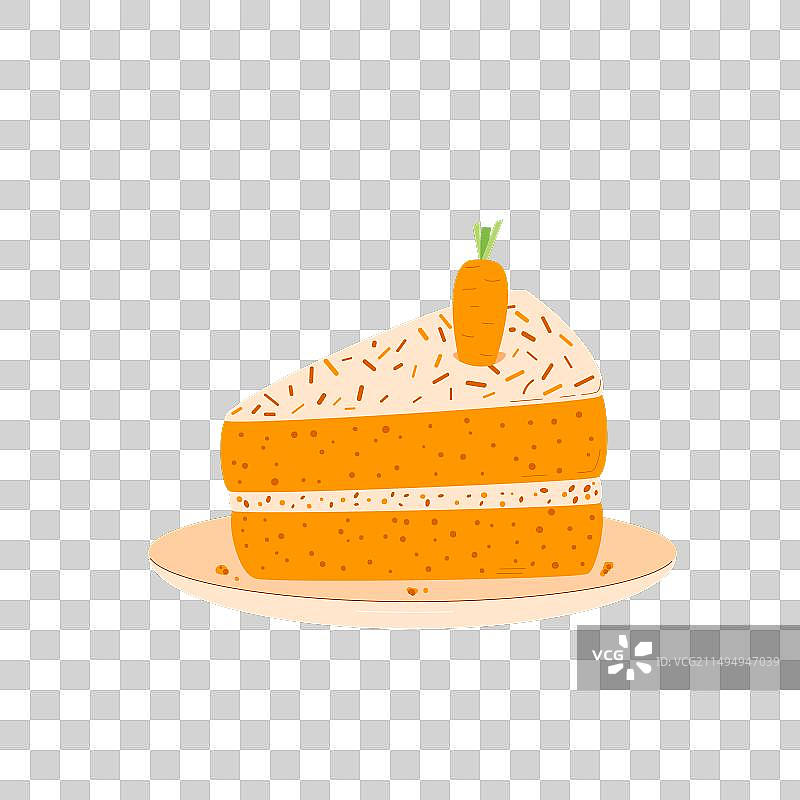 盘子里的一块胡萝卜蛋糕图片素材