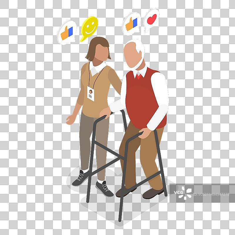 2.5D等距扁平化社交图片素材