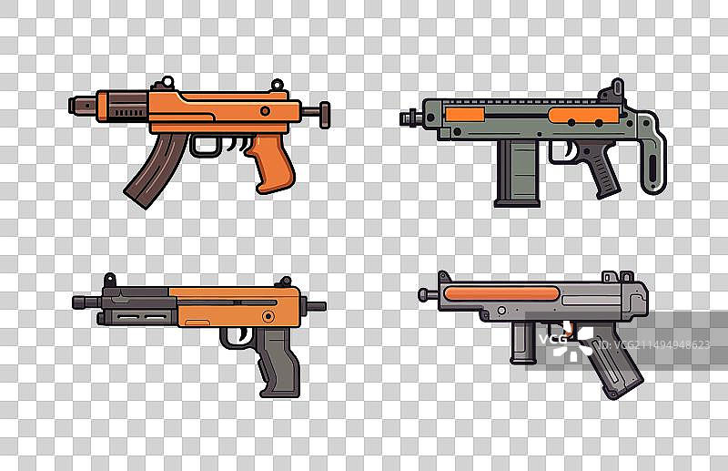 冲锋枪和手枪模型图片素材