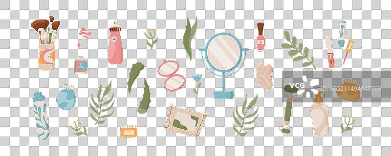 扁平风抗衰老化妆品系列图片素材