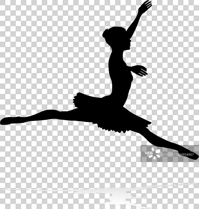 芭蕾舞者舞蹈剪影图片素材