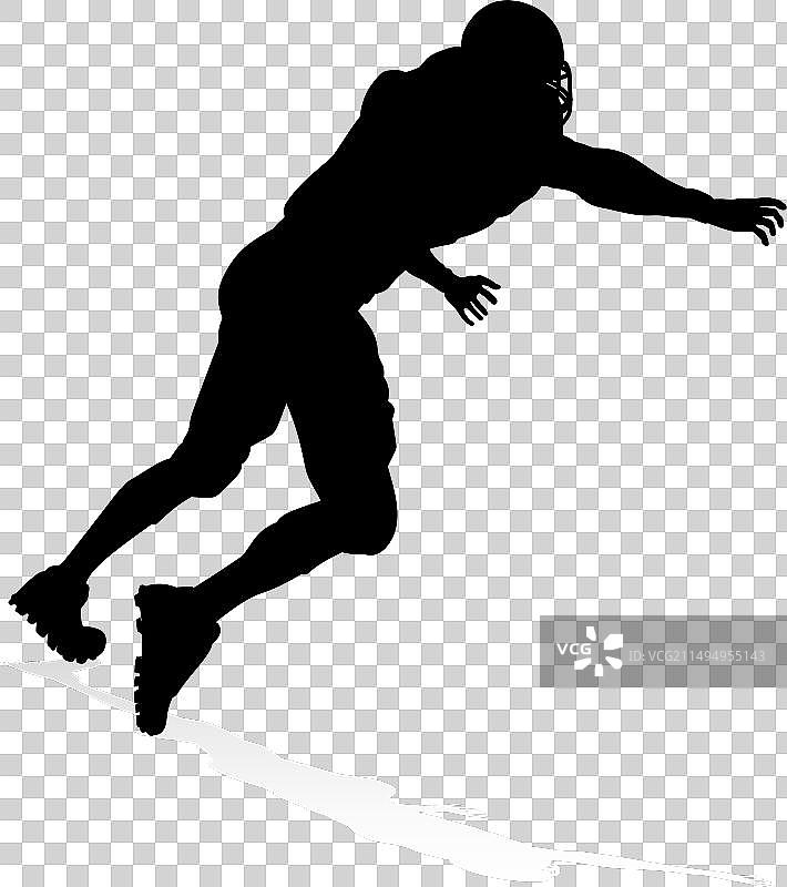 美式橄榄球运动员剪影图片素材