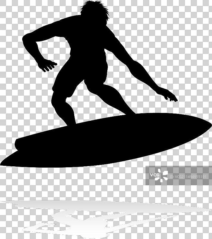 冲浪者轮廓图形图片素材